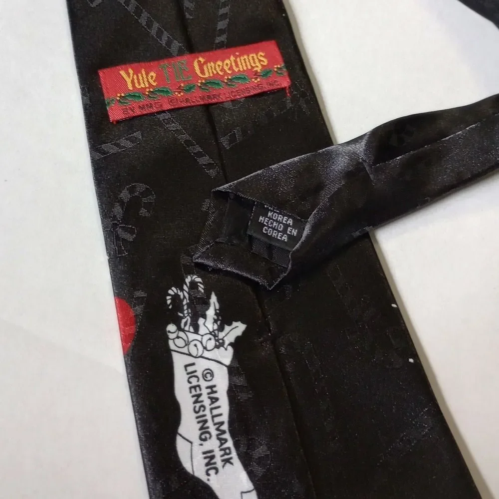 Yule Tie Greetings Hallmark Mens Santa Claus Christmas Tie Polyester Novelty